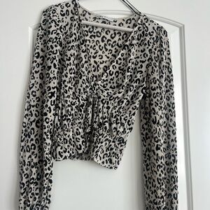 Leopard Print Long Sleeve Top- Zara